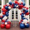 Red White and Blue Balloon Garland Arch Kit Double Stuffed Blue Balloons for Spring 4th of July Graduation Nautical Baseball Patriotic Birthday Party Decorations
